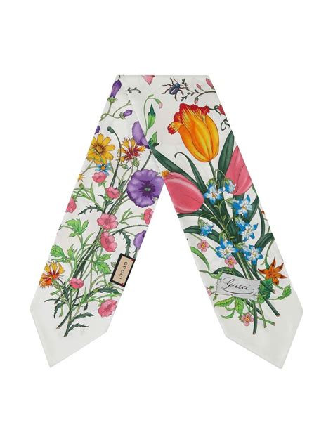 gucci purple floral silk scarf